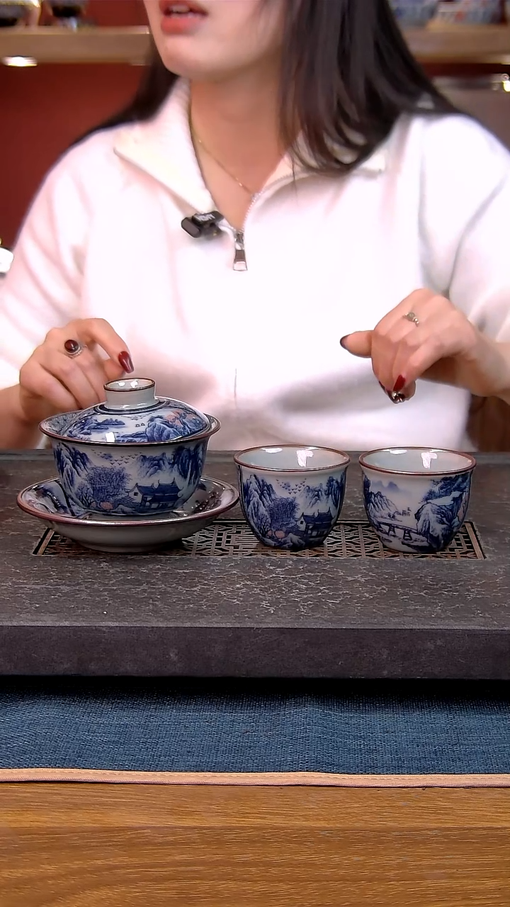 简装家用款3件套 老陶泥开片纹陶瓷茶具