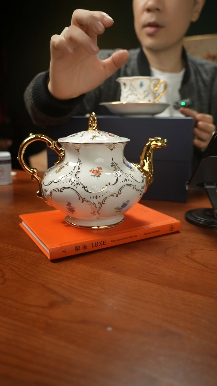 高端礼品（MM家）宫廷浮雕白金茶壶-TY