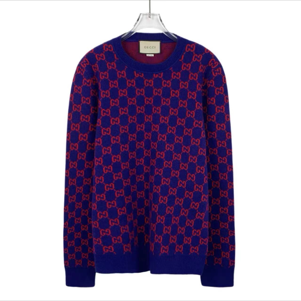 亿颗潮奢 全新未使用 古驰满印老花套头毛衣  L码 E266