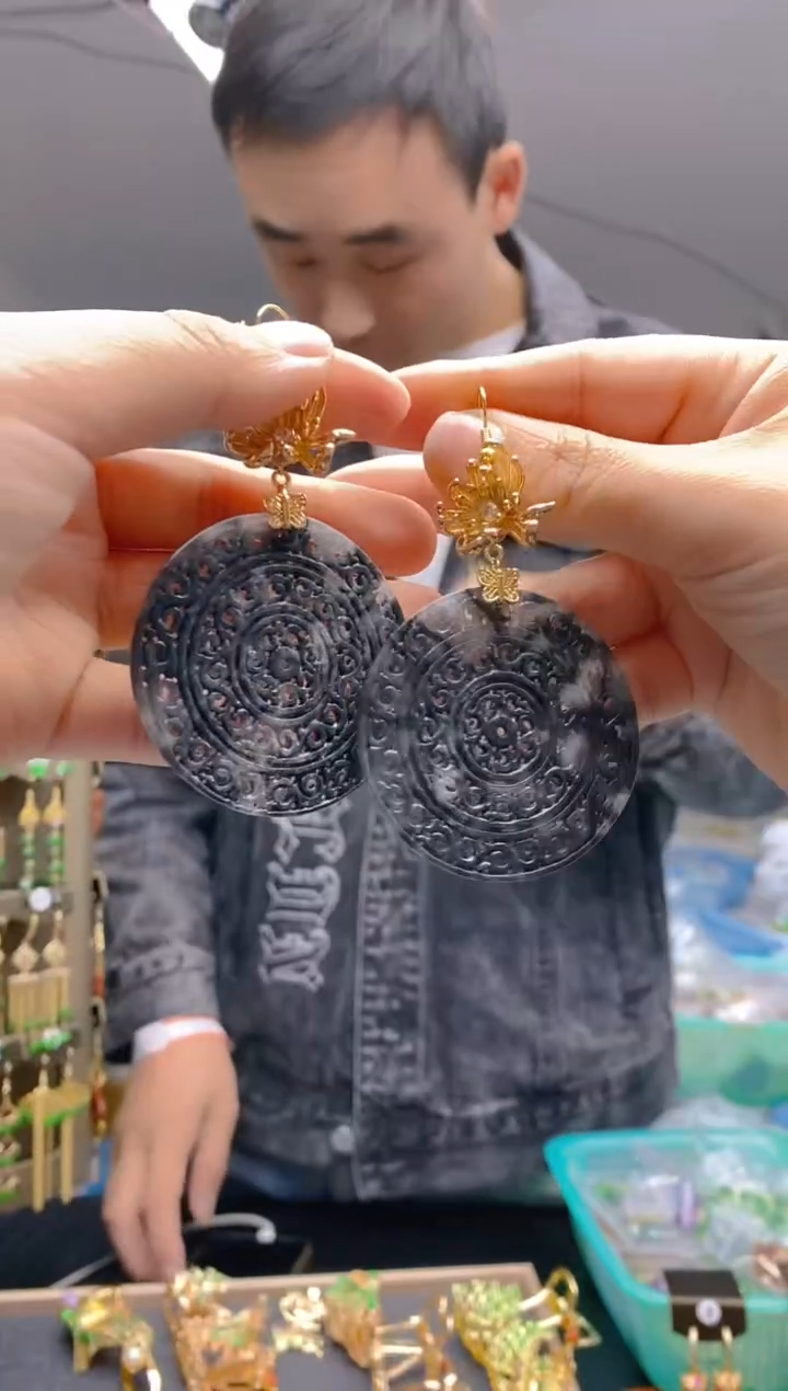 【闪购商品】翡翠耳饰合金0486翡翠耳钩