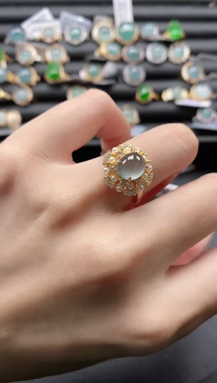 【闪购商品】翡翠戒指银S925镶嵌1111