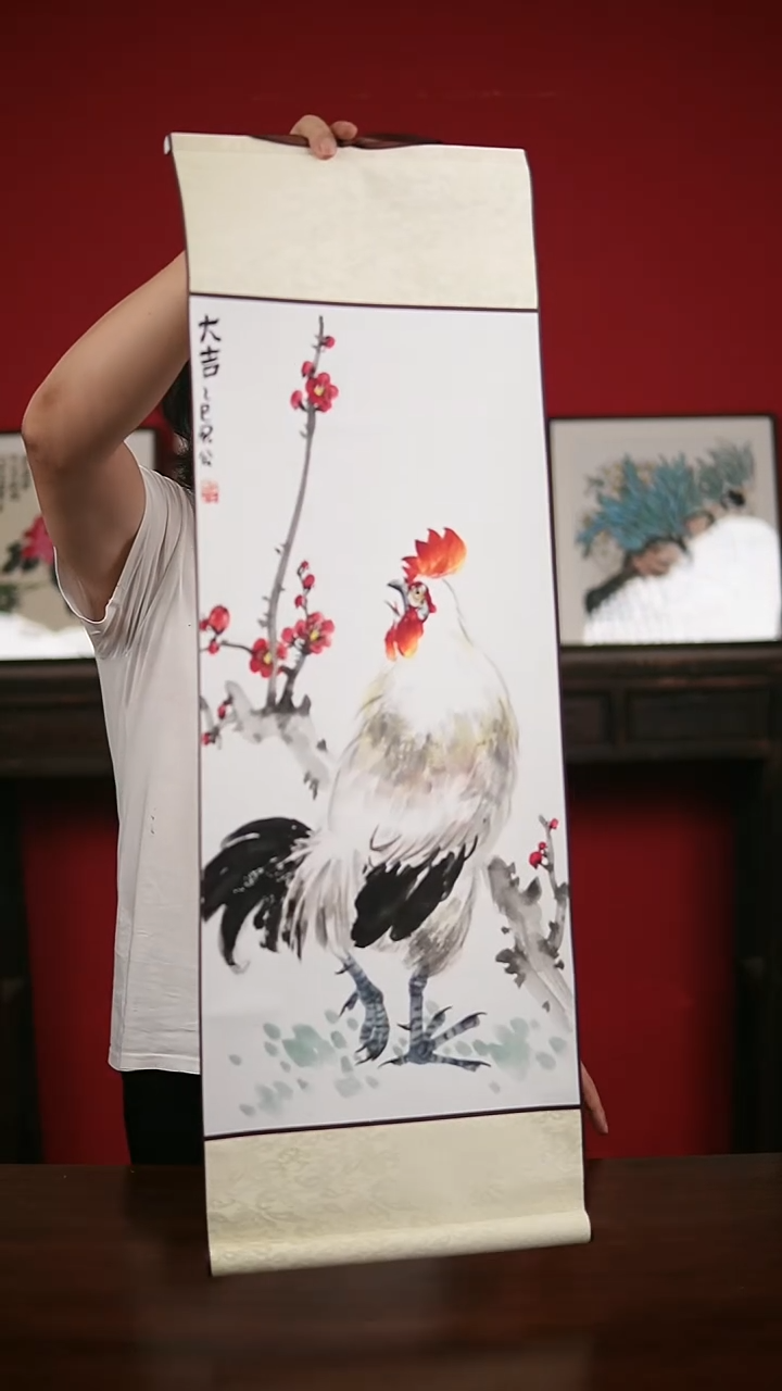 国画手写手绘-32*95卷轴