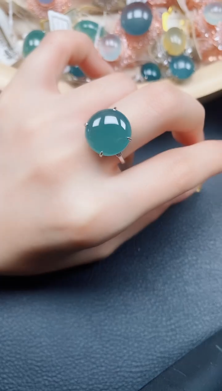 【闪购商品】翡翠戒指银S925镶嵌翡翠