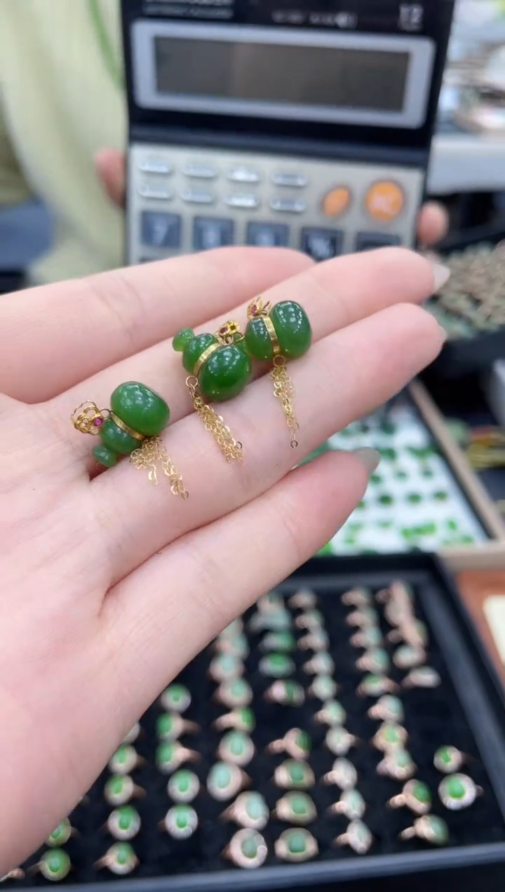 【闪购商品】和田玉吊坠18K金镶嵌多样性拍一发一