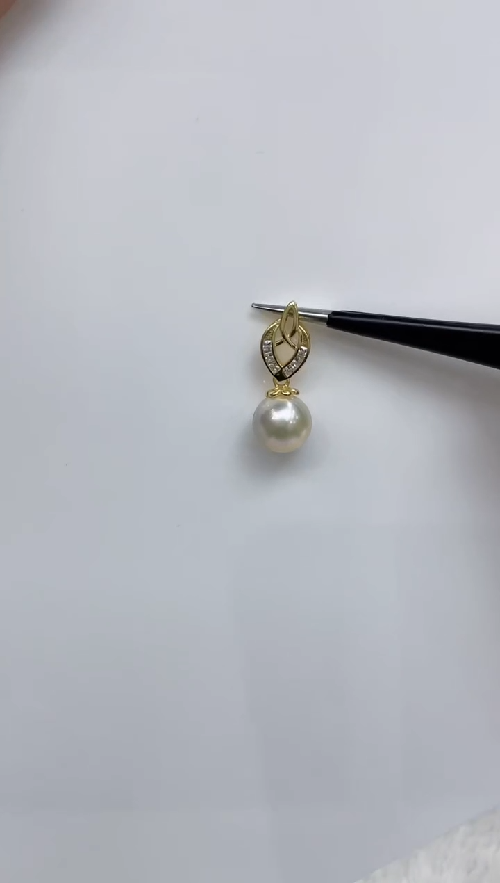 【闪购商品】海水珍珠吊坠(不含链)银S925镶嵌海水珍珠吊坠