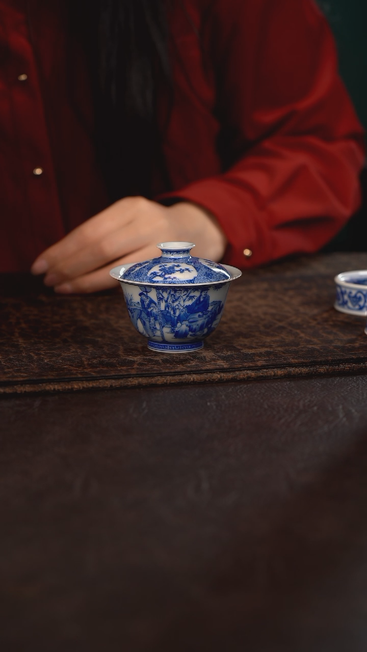 【闪购商品】杯仪贤堂四爱图小盖碗