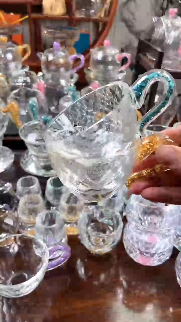 【闪购商品】玺宴新款水晶大号主人杯金箔+绿松石