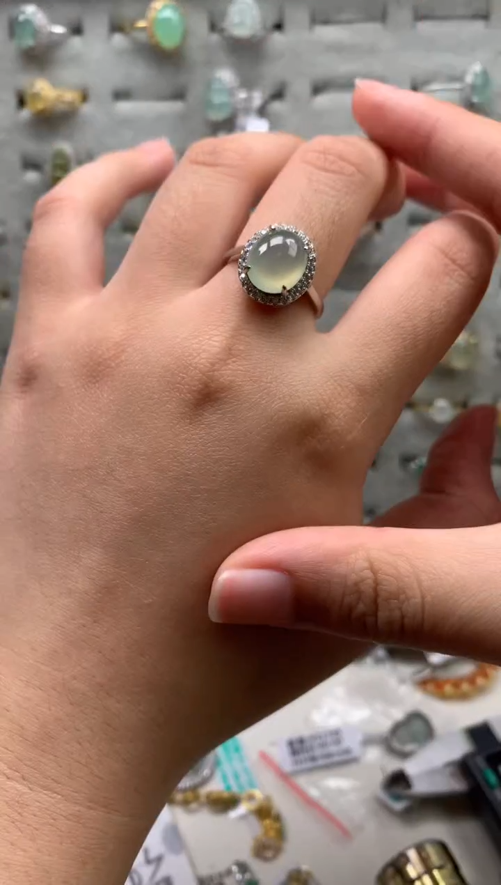 银S925镶嵌戒指翡翠13