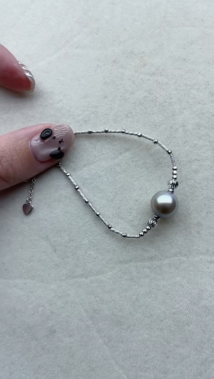 【闪购商品】海水珍珠手链银S925镶嵌136