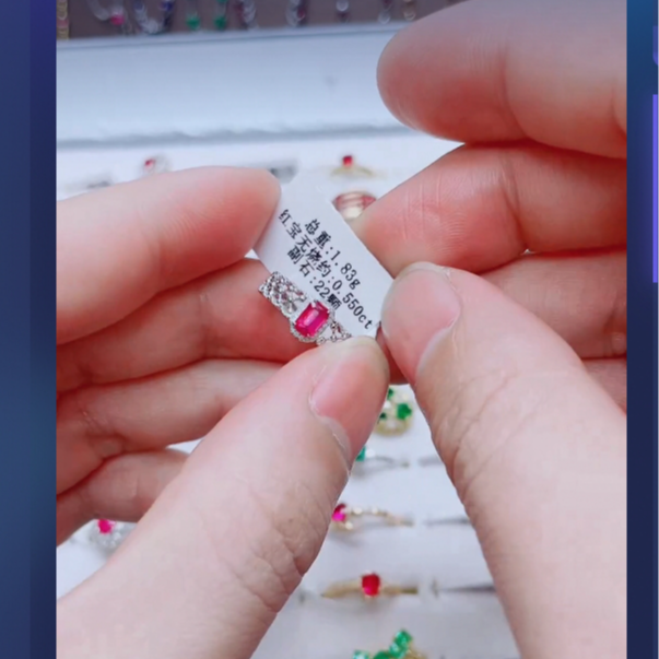 18k天然红宝石戒指