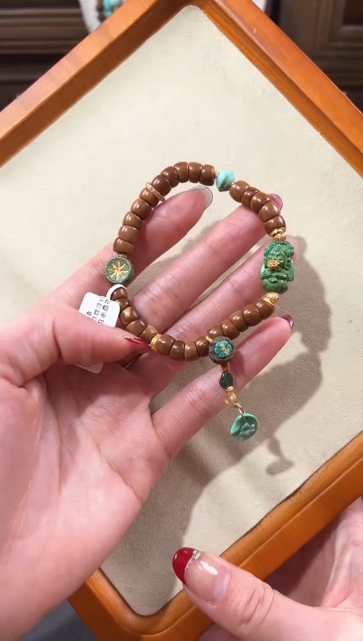 【闪购商品】绿松石手链18K金镶嵌绿松石手链