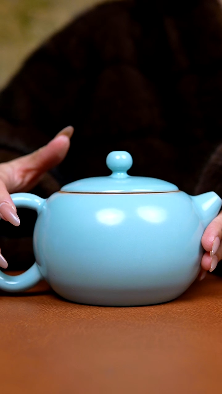 盘?**?仿古天青全手工西施壶瑕