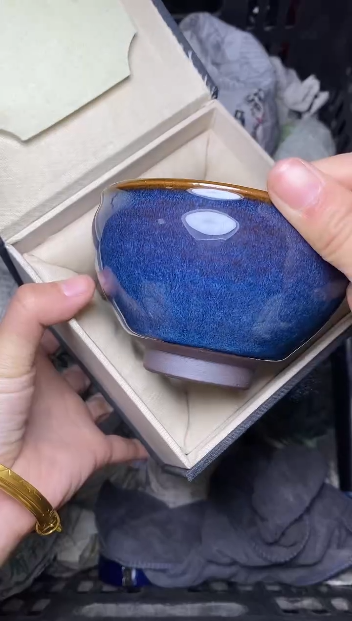 【闪购商品】茶盏回蓝 将军 盏三疯建盏茶器