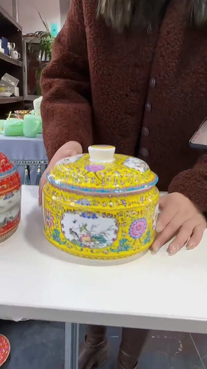 【闪购商品】瓷片茶叶罐1个景德镇陶瓷