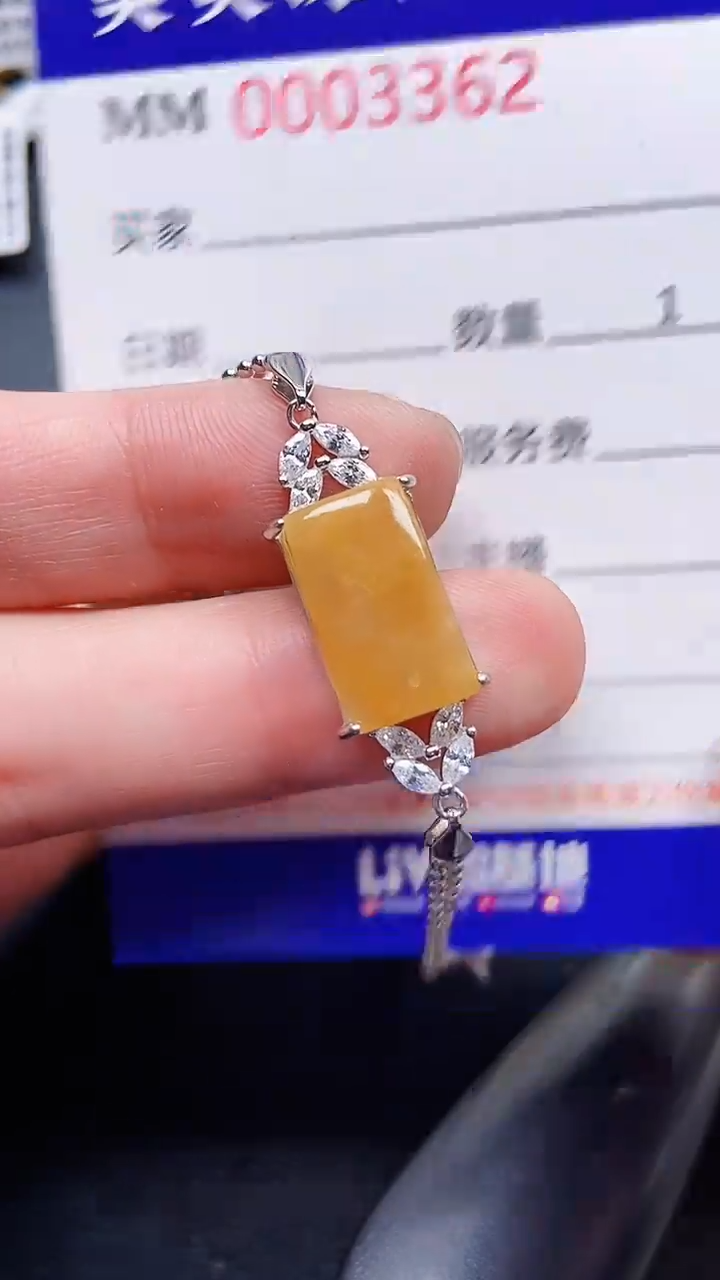 颈饰银S925镶嵌翡翠3362