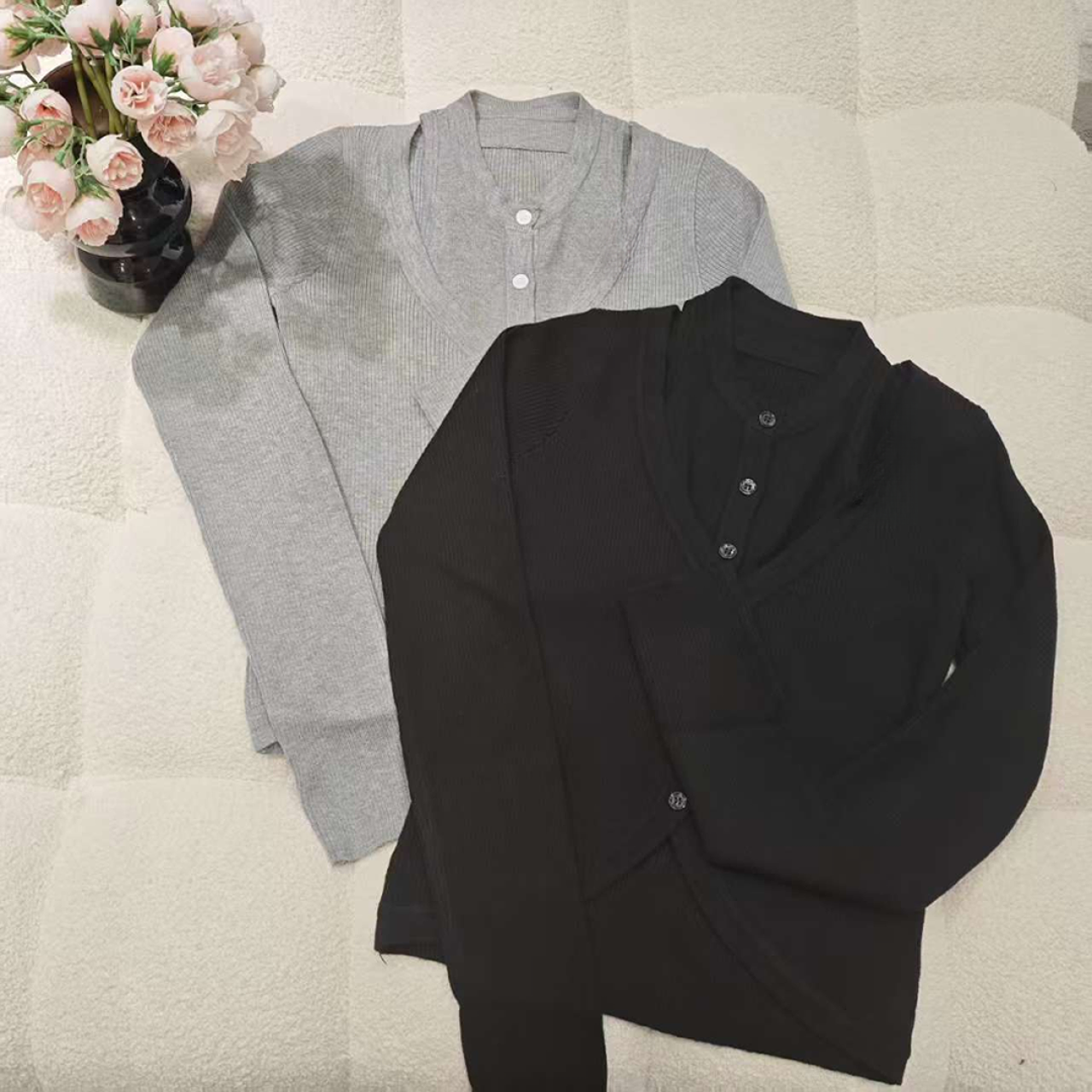  （非市场版）51211针织假两件背心开衫薄款修身型毛衣开衫百搭长袖