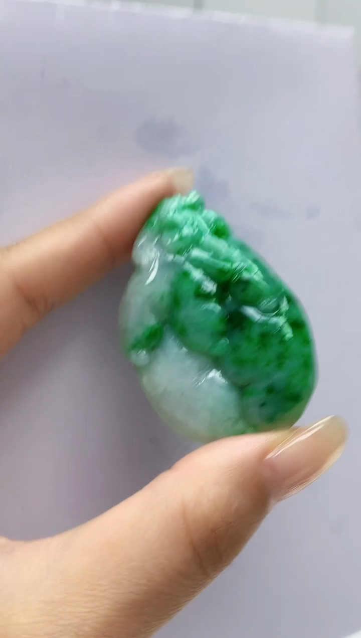 【闪购商品】定制翡翠未镶嵌0405lr-毛货挂件22