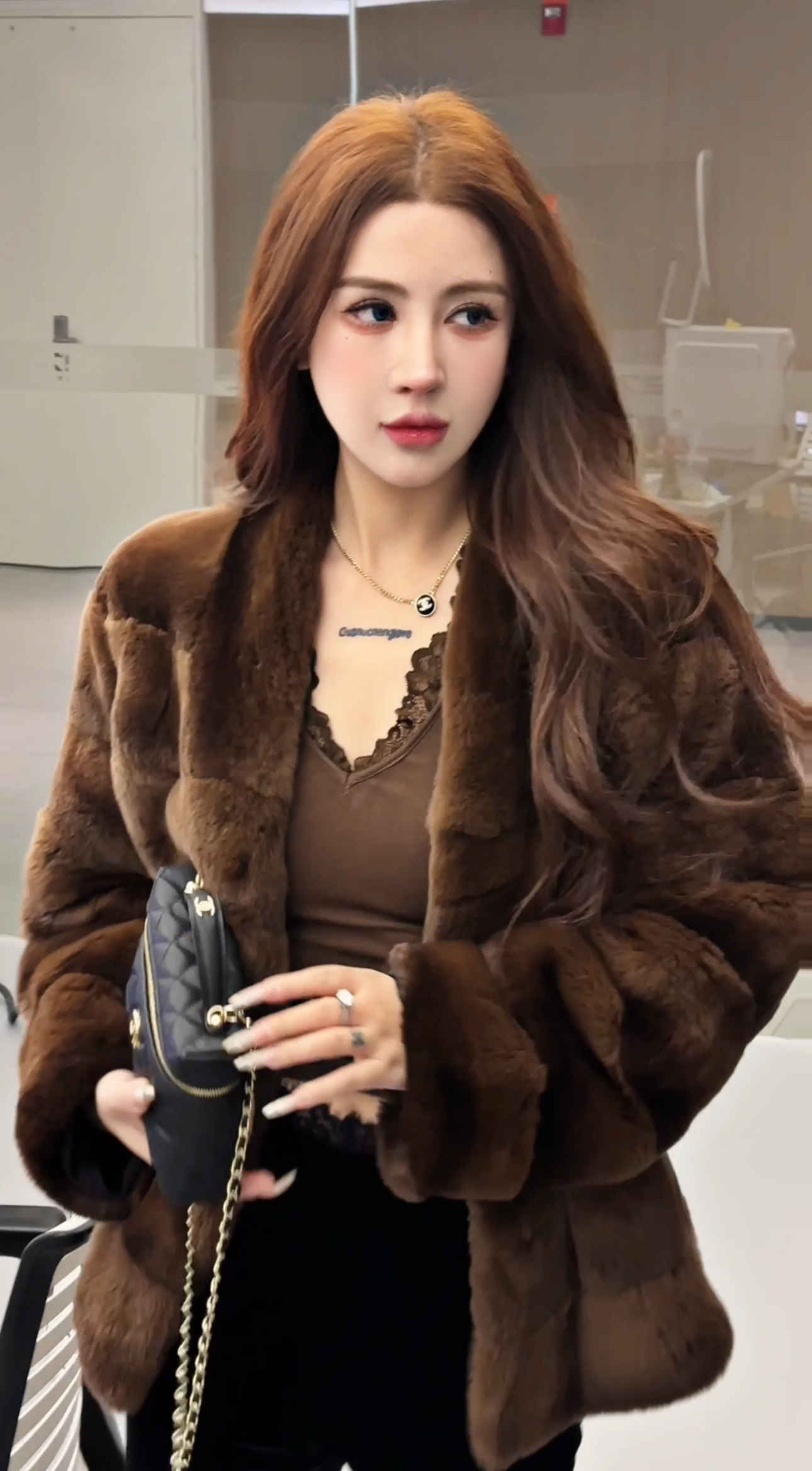 【年度爆款】G. yantong/郭彦彤【龙猫纹獭兔】V领轻奢外套