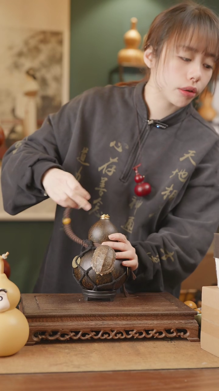 【闪购商品】216号精品天然大漆工艺防渗内胆酒葫芦~