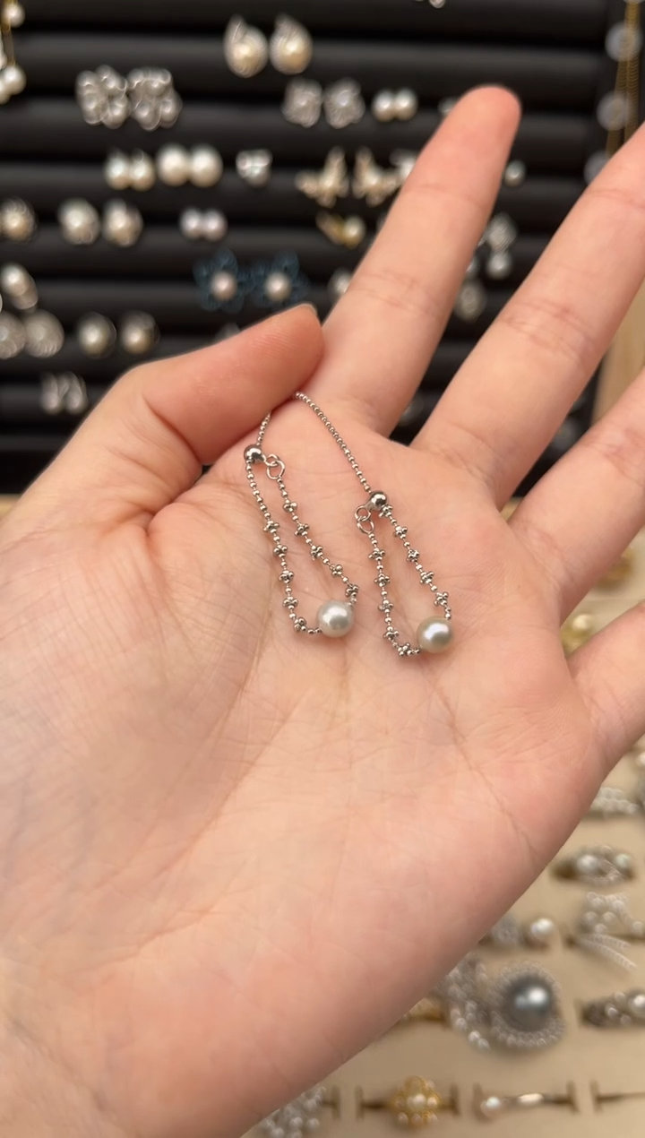 【闪购商品】海水珍珠耳饰银S925镶嵌S925海水耳饰（多样性发其一）