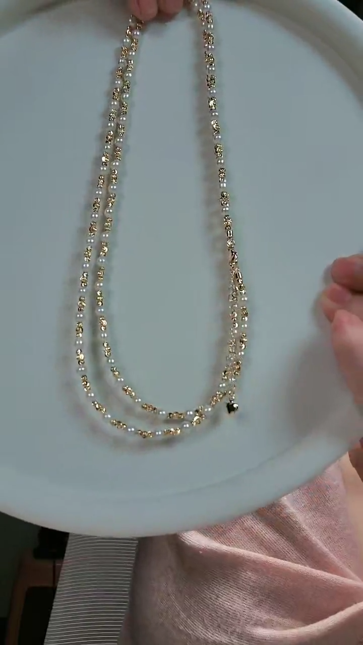 【闪购商品】淡水珍珠颈饰合金爆闪毛衣链