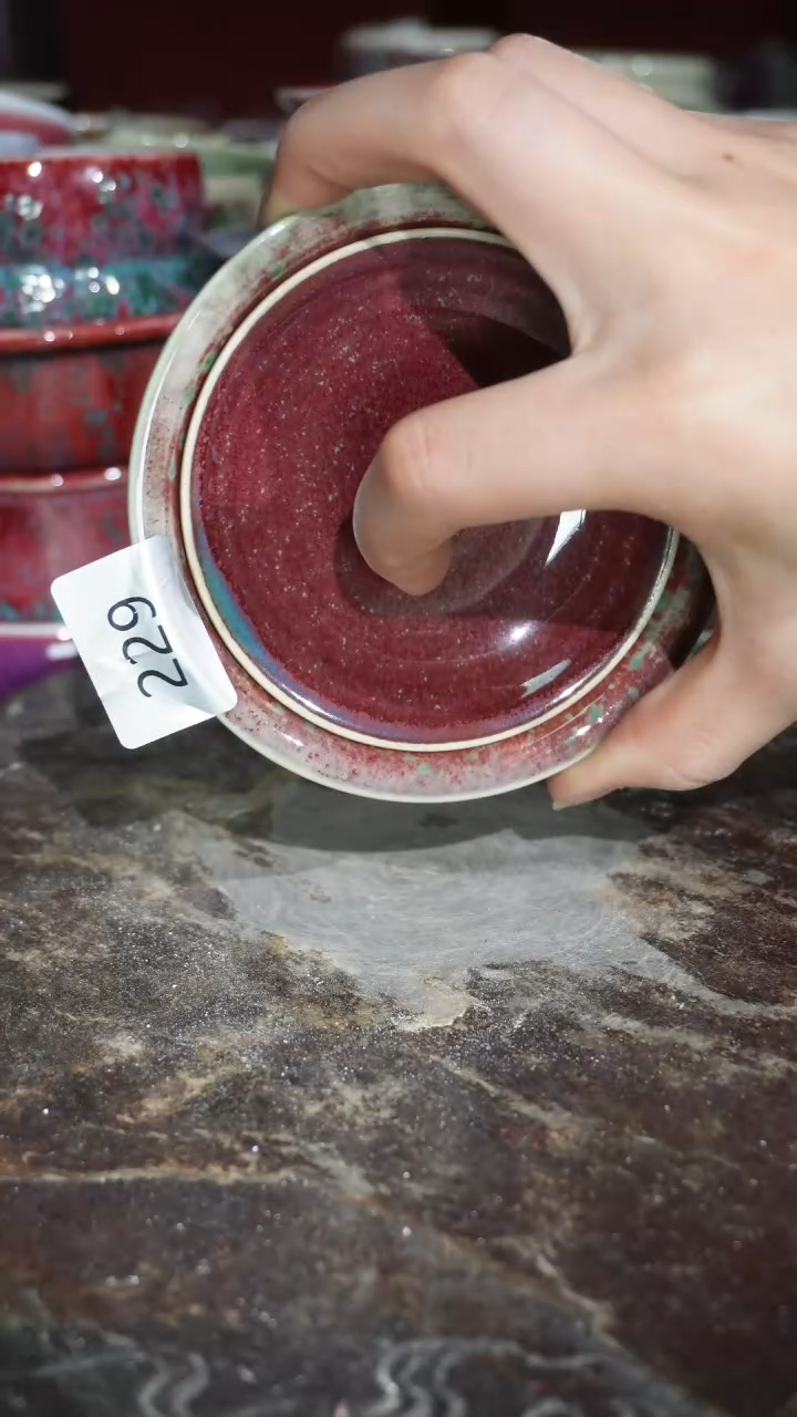 摆件陶精品窑变钧瓷茶器