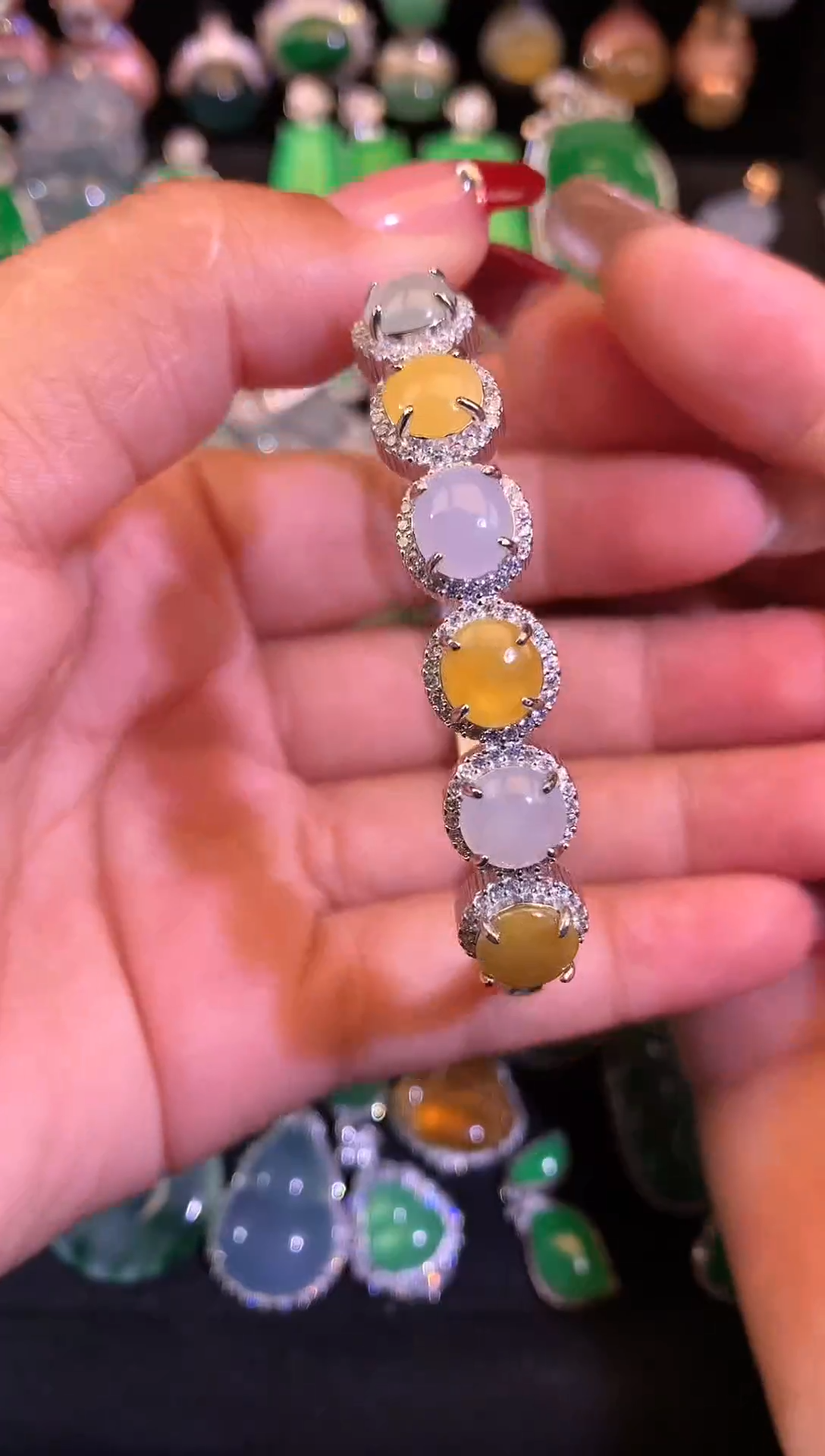 【闪购商品】翡翠手镯银S925镶嵌缅甸天然翡翠a货