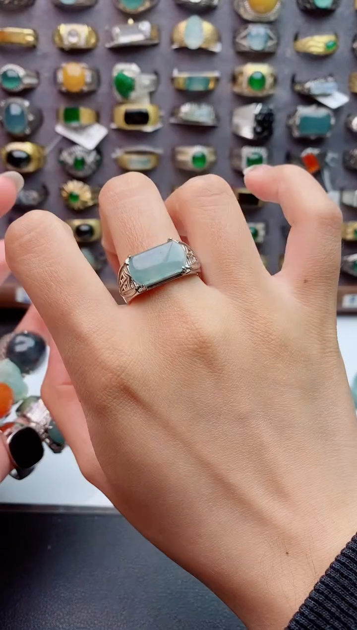 未镶嵌戒指翡翠天然 翡翠男戒