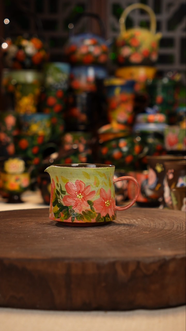 紫砂油画手绘釉下彩