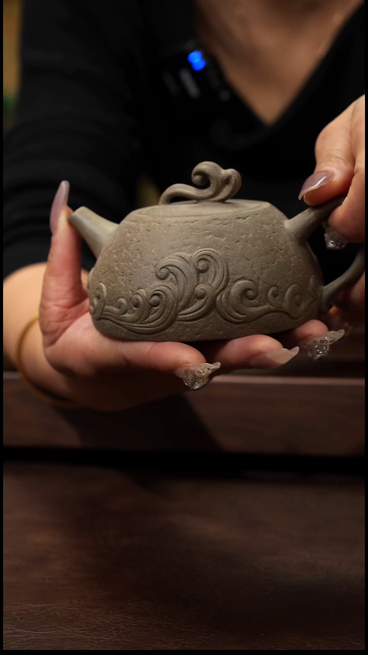 茶壶紫砂青段全手乘风破浪200cc左右