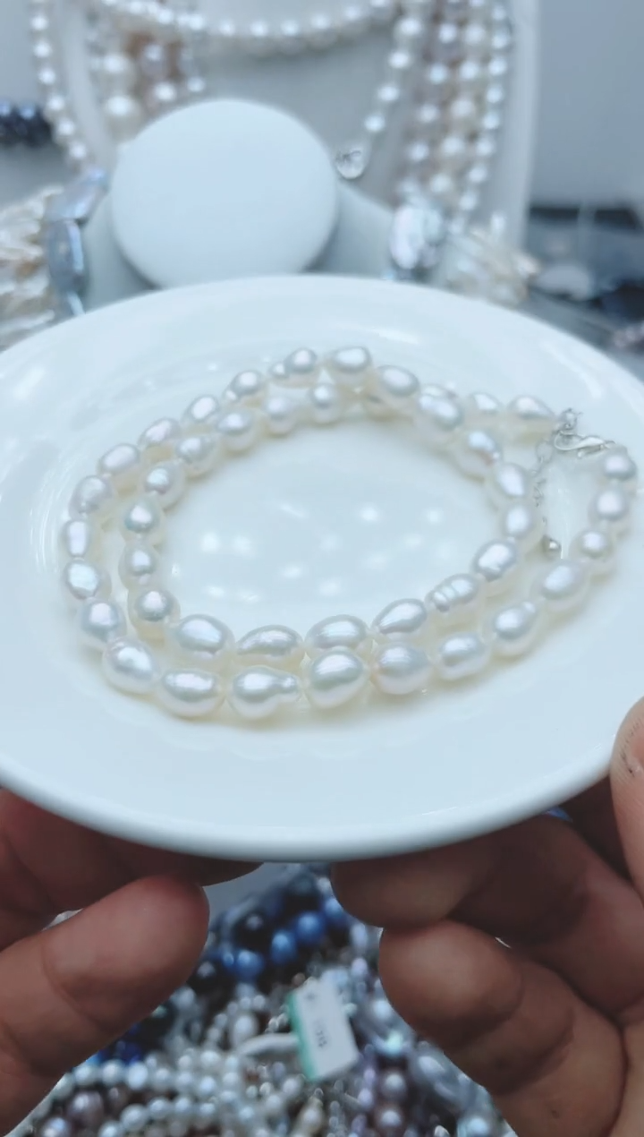 【闪购商品】淡水珍珠颈饰钛钢12