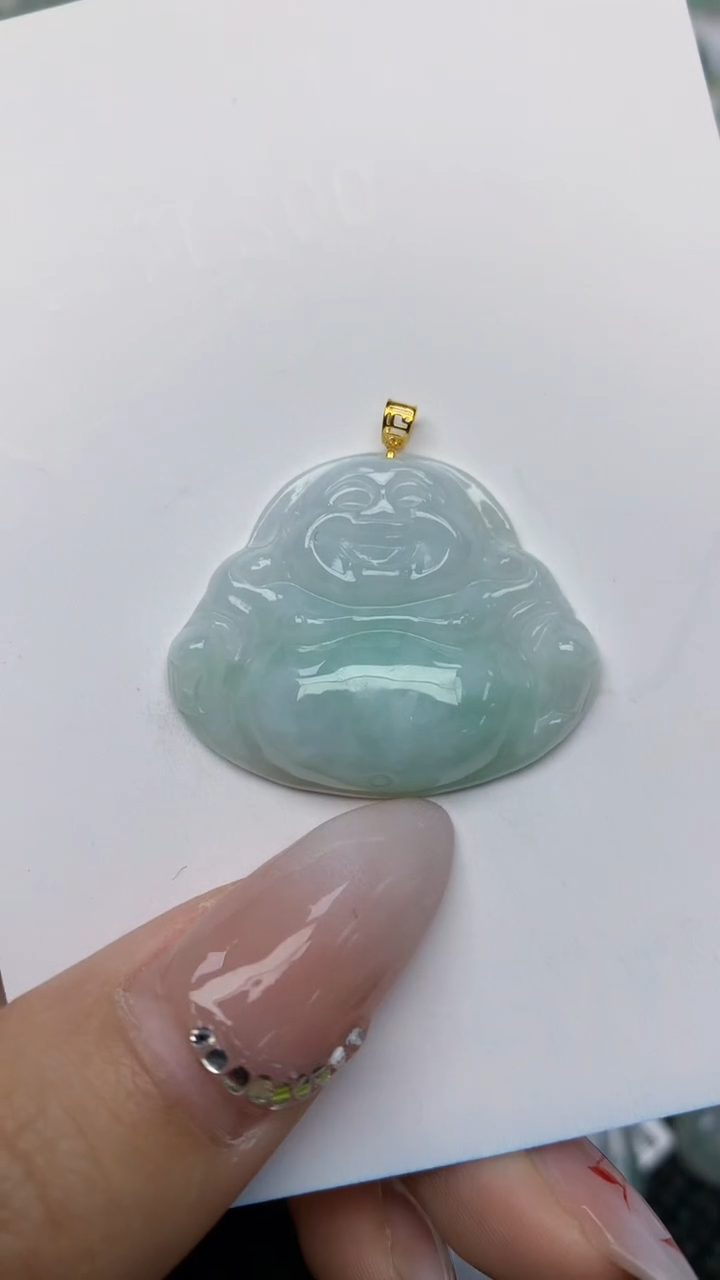 【闪购商品】翡翠颈饰18K金镶嵌天然翡翠A货