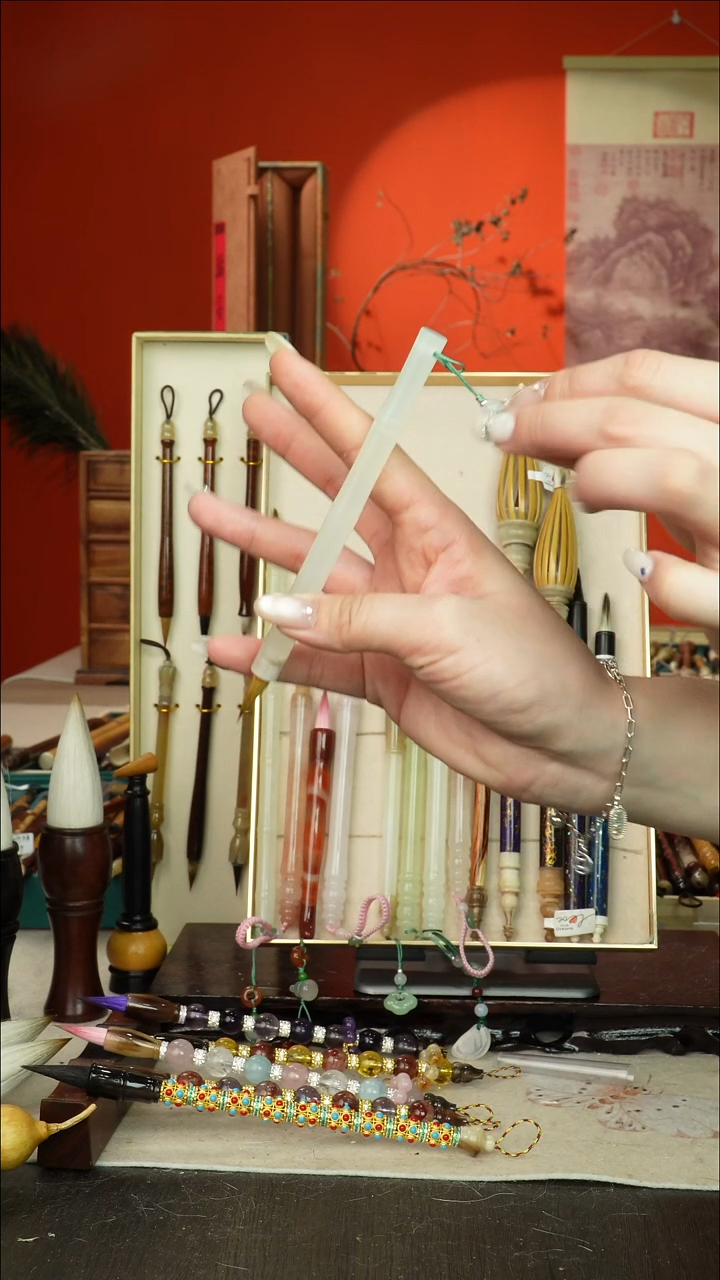 62号闪孤品高货毛笔链接 清水试笔 蘸墨不退