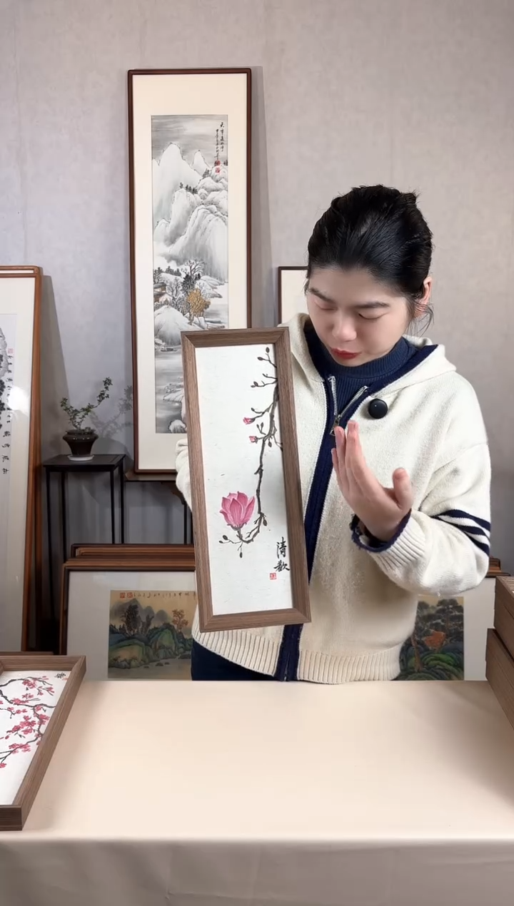 【闪购商品】国画手绘*清欢*15*42cm摆台