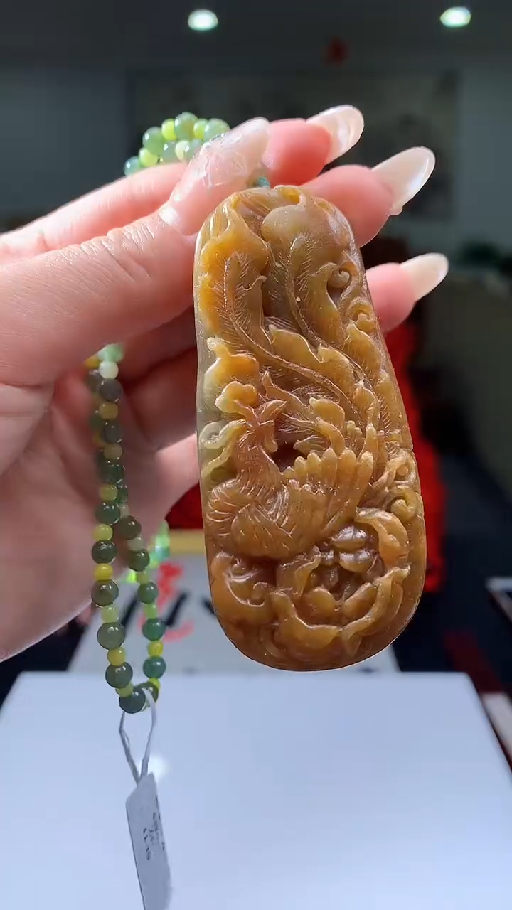 【闪购商品】定制翡翠未镶嵌8018jj-毛货凤凰69