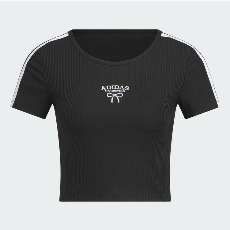 【滔搏联动】adidas玩球穿搭女子运动修身时尚短袖T恤 KE5791