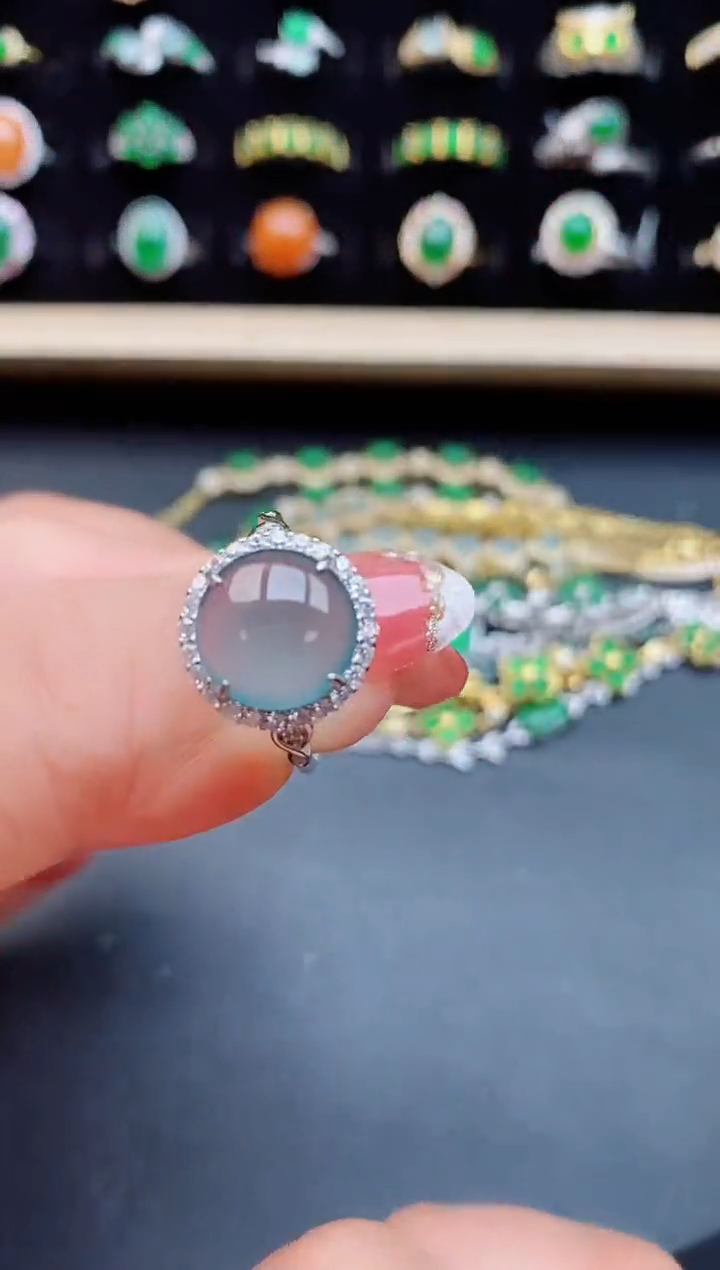 【闪购商品】翡翠戒指银S925镶嵌508005