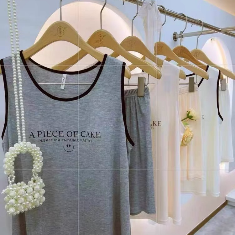 8822【季末清货 两件套】女士夏季薄款睡衣两件套亲肤透气套装