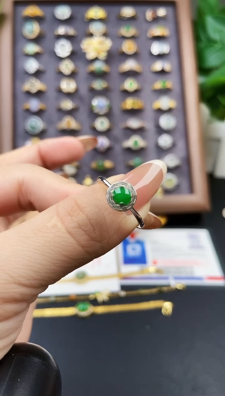 银S925镶嵌戒指翡翠12