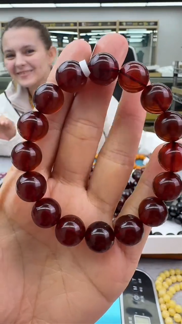 【闪购商品】琥珀手链未镶嵌28秒拍号