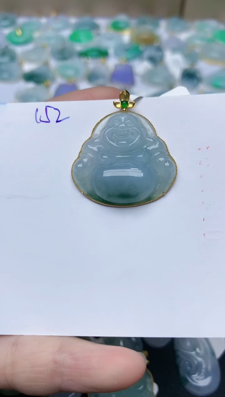 【闪购商品】翡翠颈饰18K金镶嵌天然翡翠A货    152