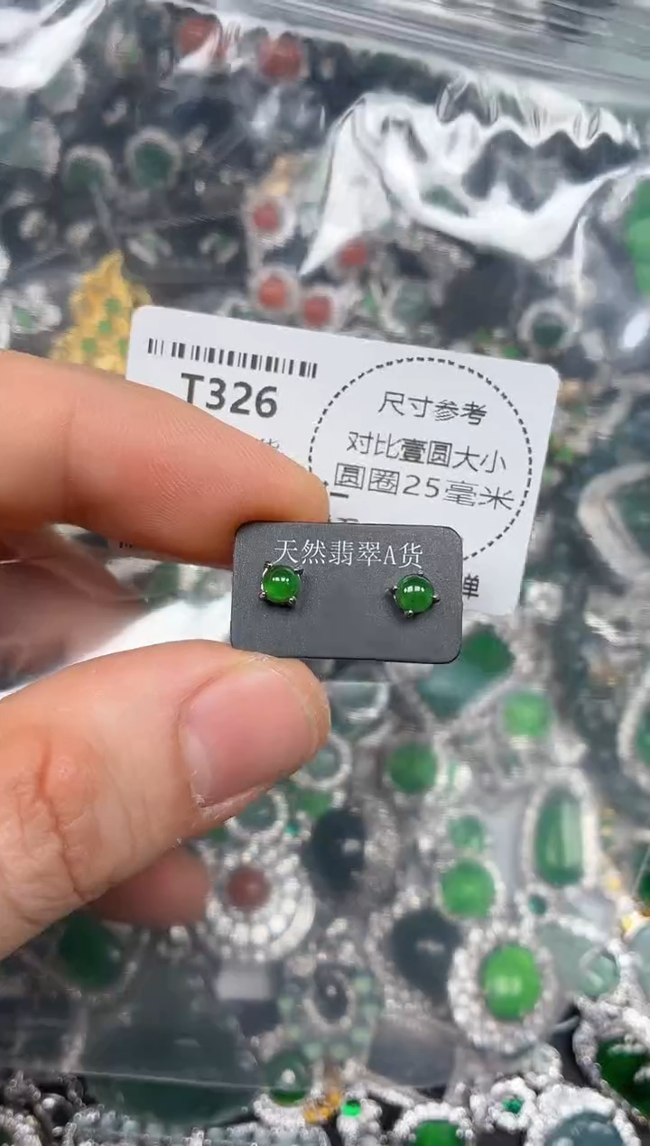 颈饰未镶嵌翡翠T326耳钉