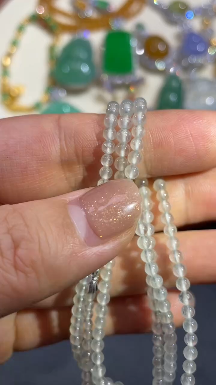 项链未镶嵌翡翠13小米珠长串
