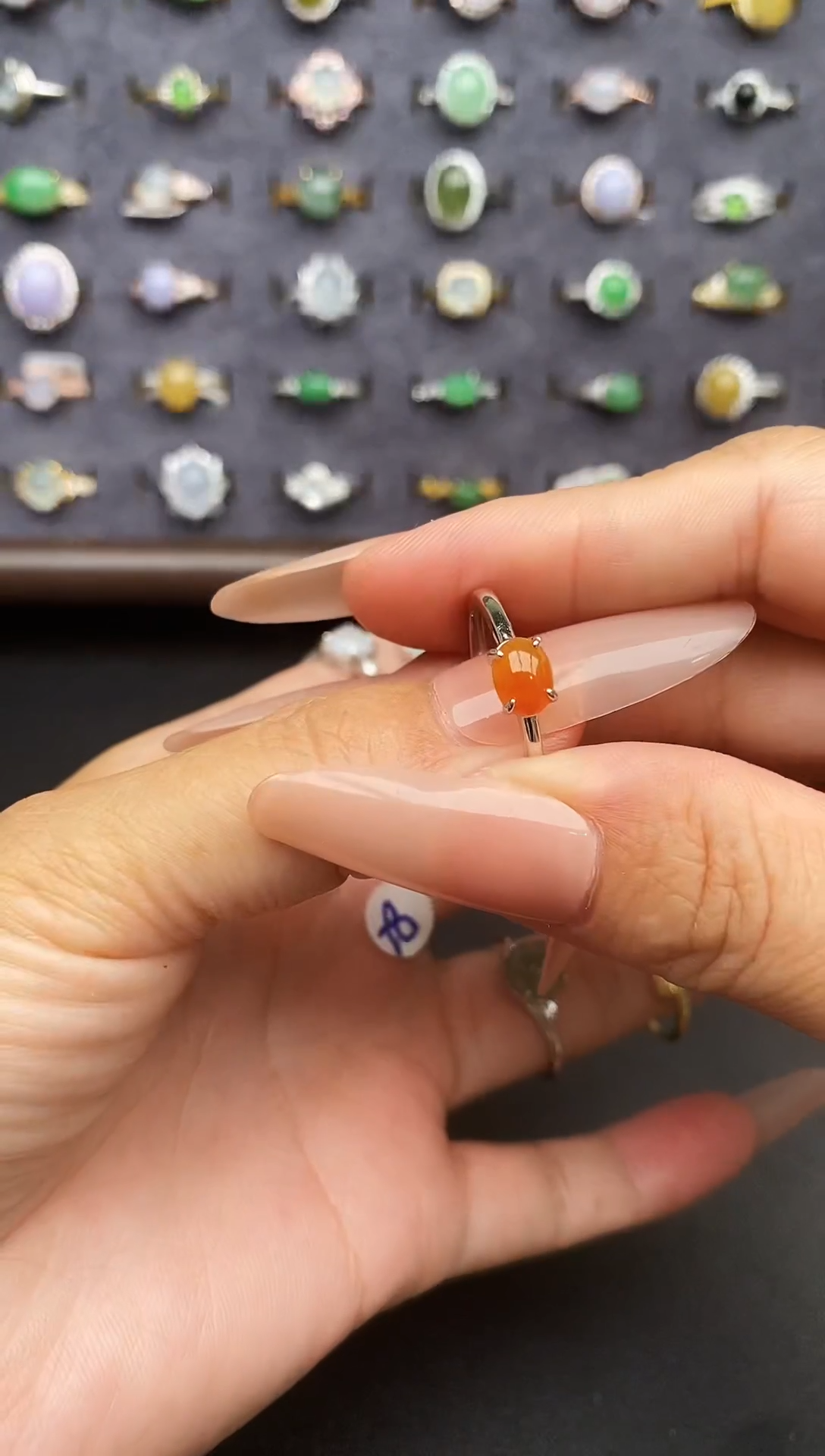 银S925镶嵌戒指翡翠天然翡翠A货111    1-