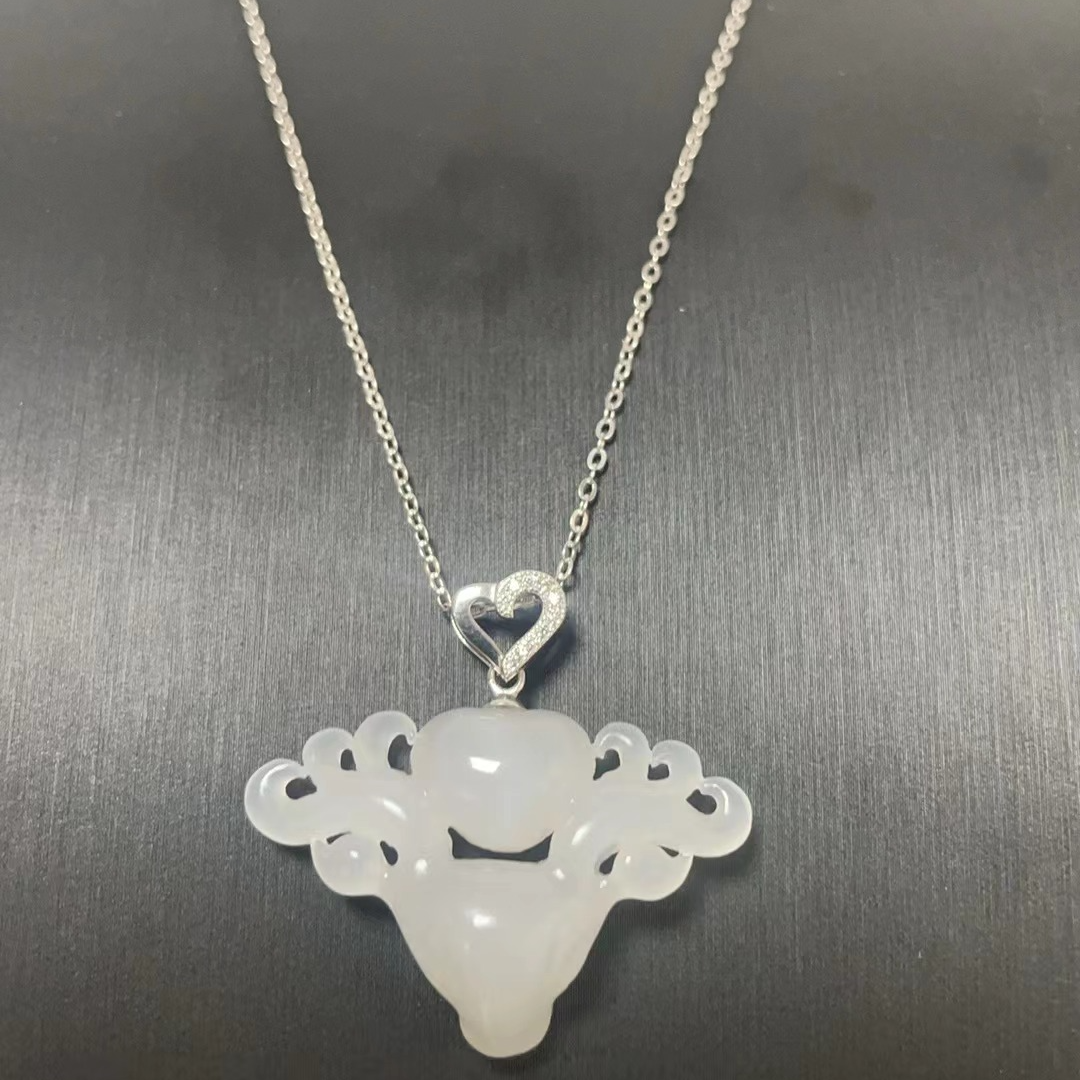 和田玉纯手工精品女士一路有你吊坠