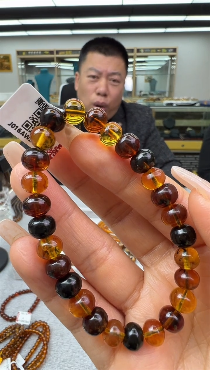【闪购商品】琥珀手链未镶嵌15秒拍号