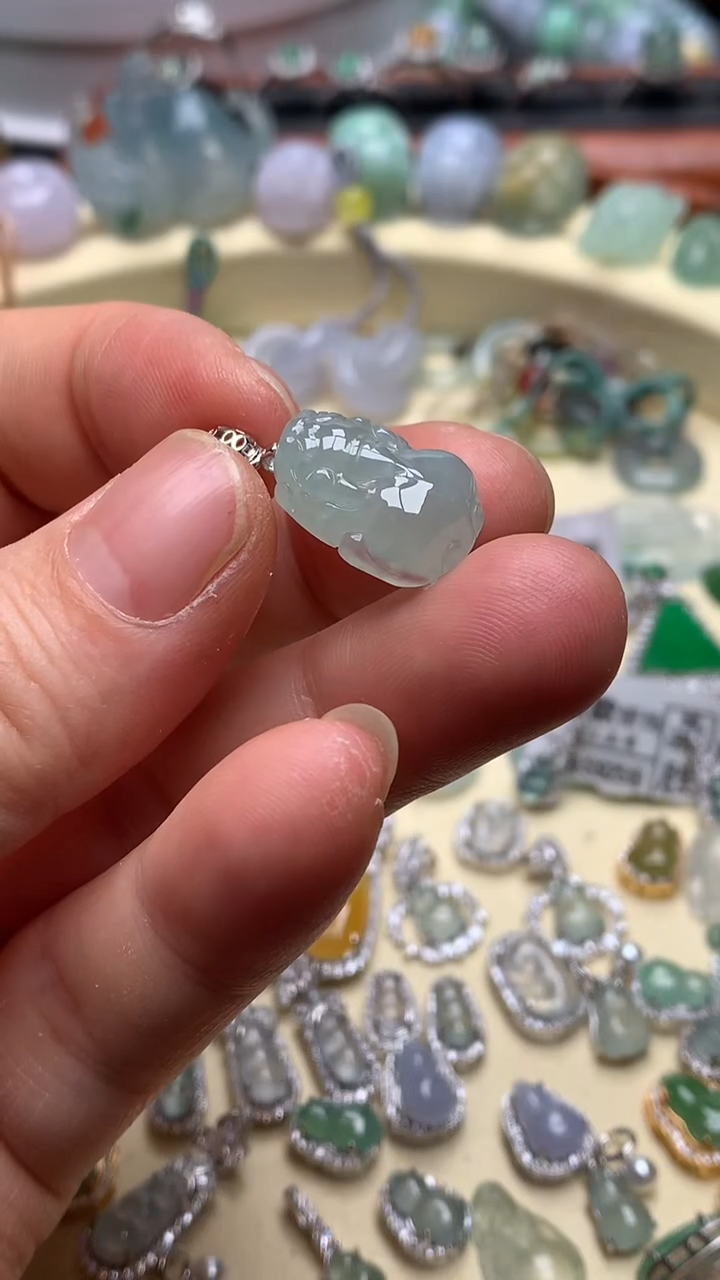 【闪购商品】翡翠颈饰银S925镶嵌翡翠镶嵌貔貅