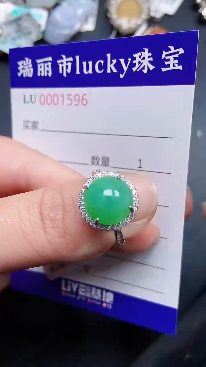 颈饰银S925镶嵌翡翠1596