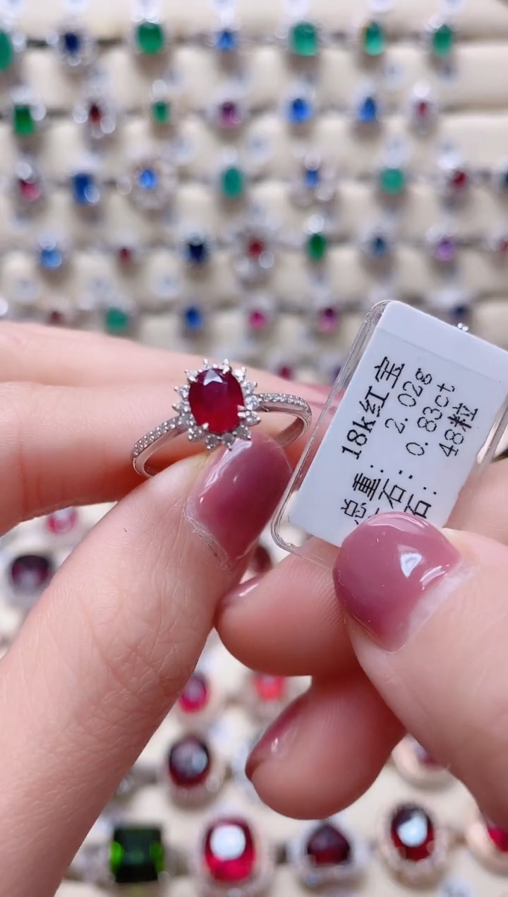 【闪购商品】红宝石18K金戒指18K金镶嵌1