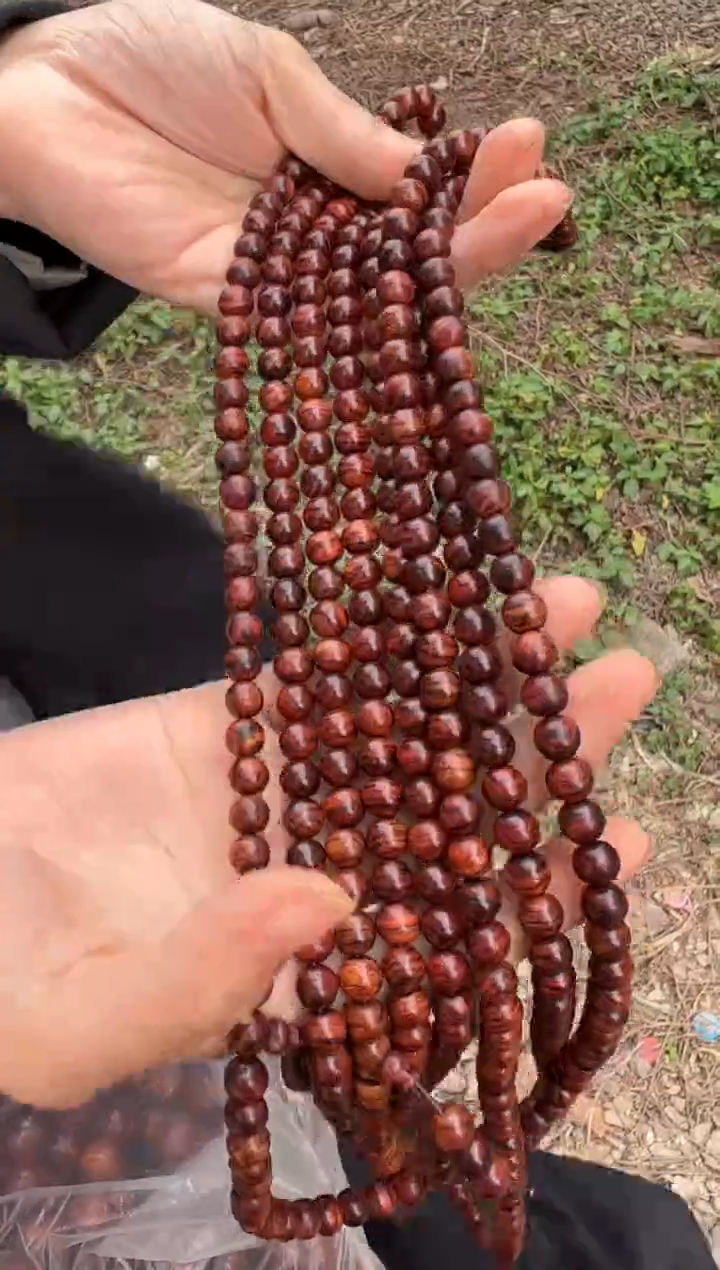 手串/手链黄花梨/降香黄檀A006紫油梨0.8*108圆珠手串198